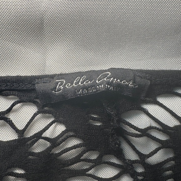 Bella Amore Black Crochet Top Linen Gothic Grunge Fairycore Made in Italy M - Picture 3 of 6